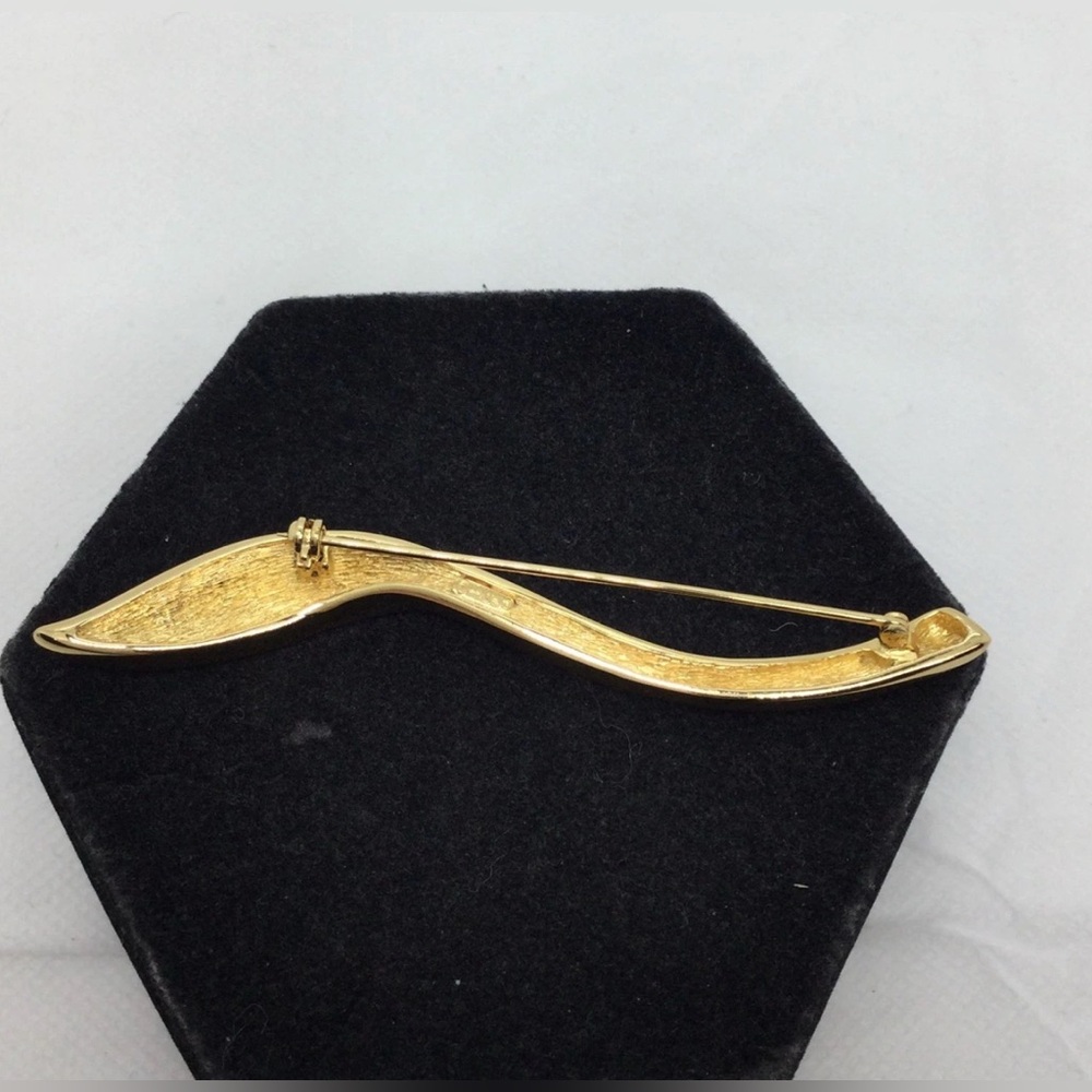 Christian Dior 1970s Vintage Extra Long Crystals Spiral Leaf Flame Brooch - Picture 5 of 7